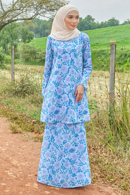 Duyong Blouse & Skirt - Blue/Purple Buttercup