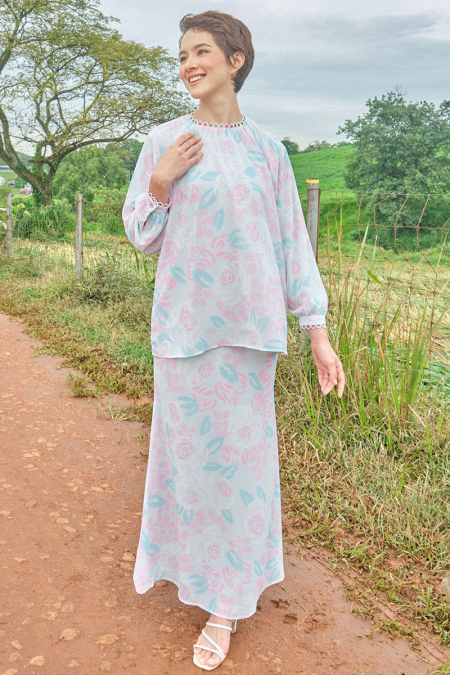 Rusila Blouse & Skirt - Grey Rose Art