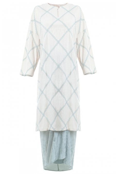 COTTON Badriah Blouse & Skirt - Rice/Pale Pistachio