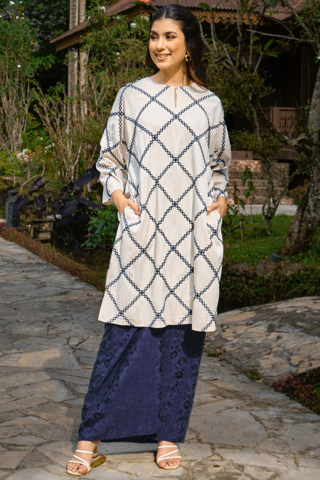 COTTON Badriah Blouse & Skirt - Rice/Eclipse