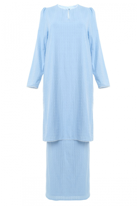 COTTON Baiduri Blouse & Skirt - Baby Blue