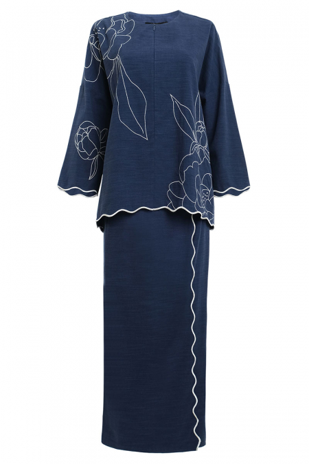 COTTON Kembang Blouse & Skirt - Eclipse