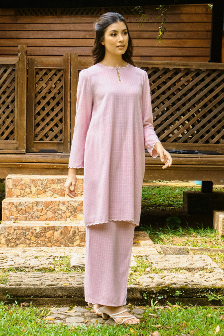 COTTON Norisa Blouse & Skirt - Pink Check