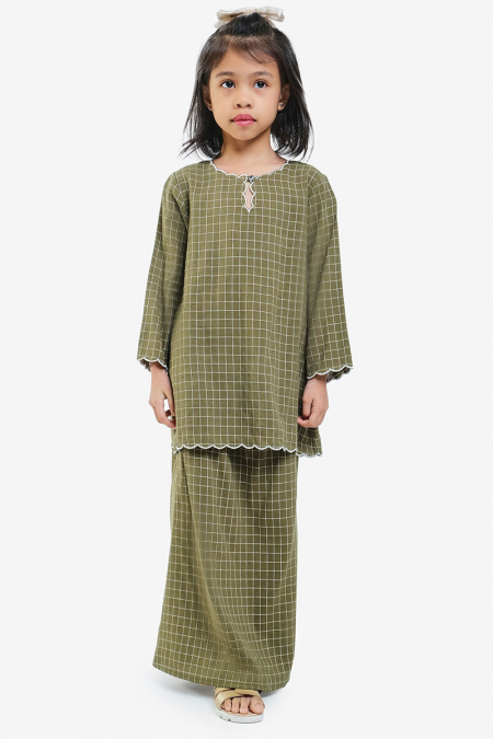 KIDS Norisa Set - Olive Check