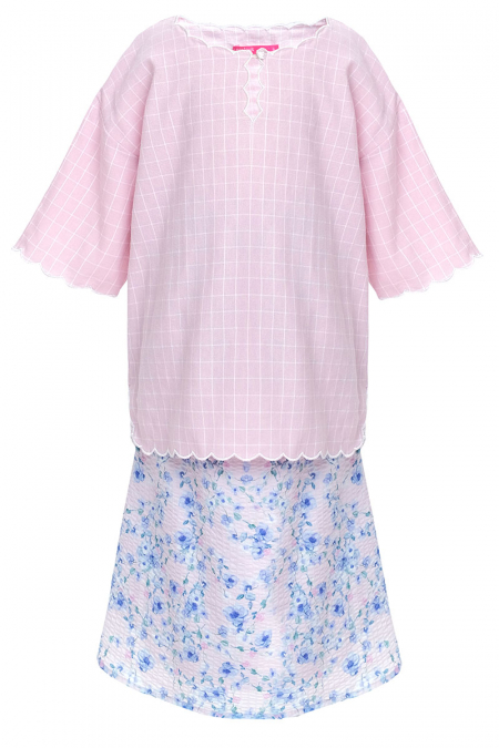 KIDS Sariyah Set - Pink Check/Pink Floral