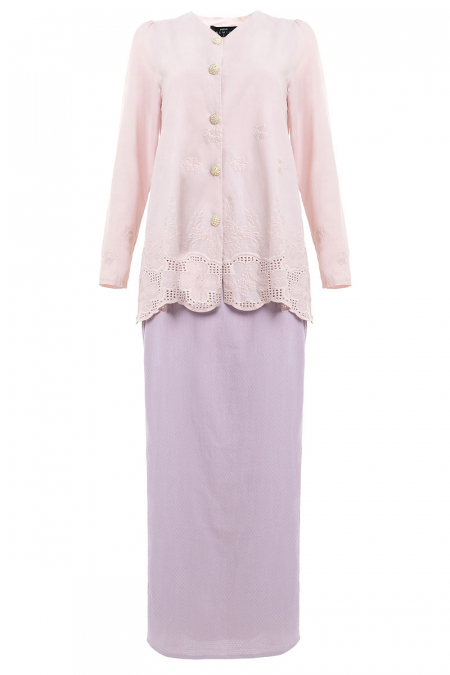 COTTON Haliza Blouse & Skirt - Dusty Pink/Lavender Mist