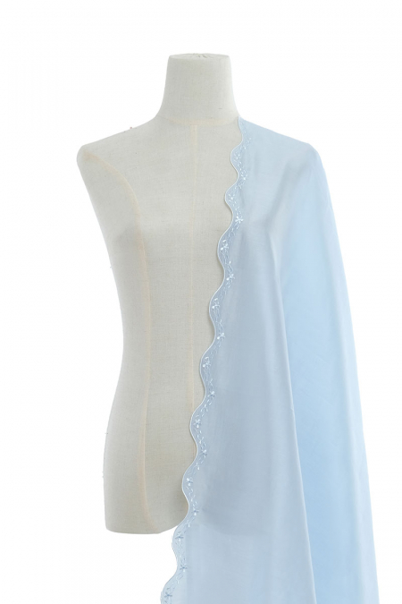 Rozita Embroidered Selendang - Sky Blue