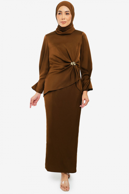 Bersama Blouse & Skirt - Deep Walnut