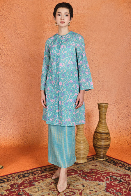 COTTON Bingkisan Blouse & Skirt - Dusty Turquoise