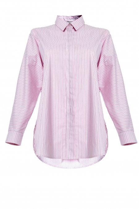 Xafifa Front Button Shirt - Pink Stripe