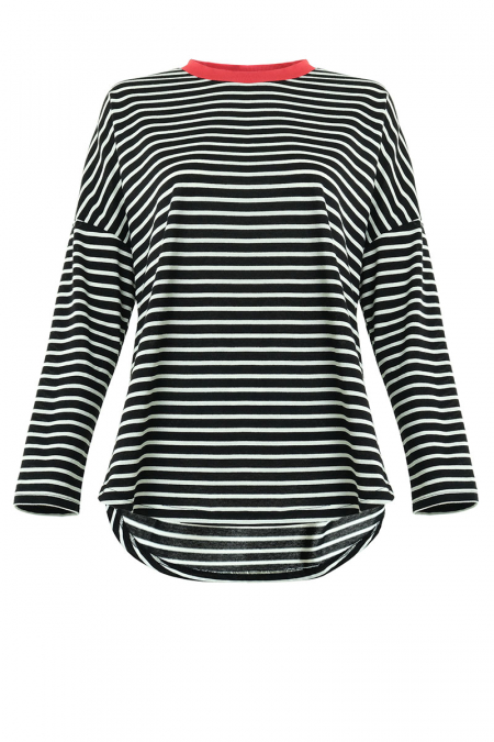 Inas Drop Shoulder Tee - Black/Red