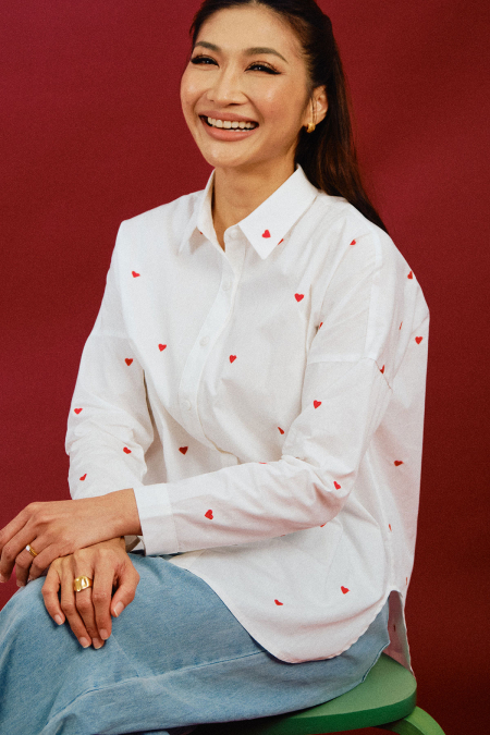Wendalyn Front Button Shirt - White
