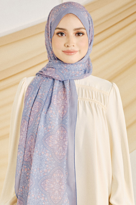 Nyra Rectangle Headscarf - Blue/Purple