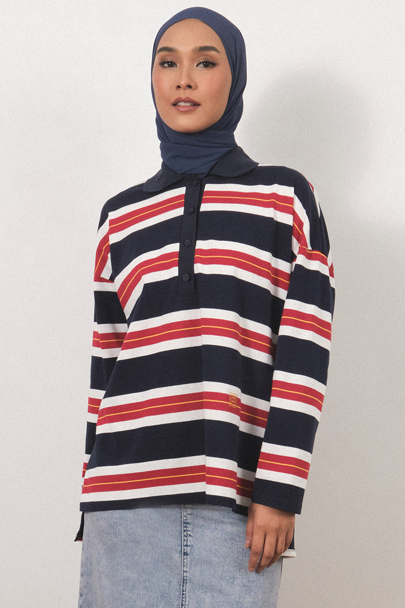 Rowe Drop Shoulder Polo Top