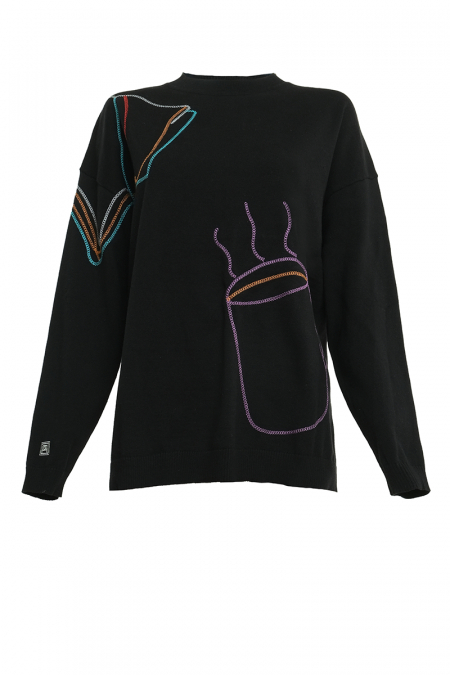 Morning Ritual Round Neck Sweater - Black