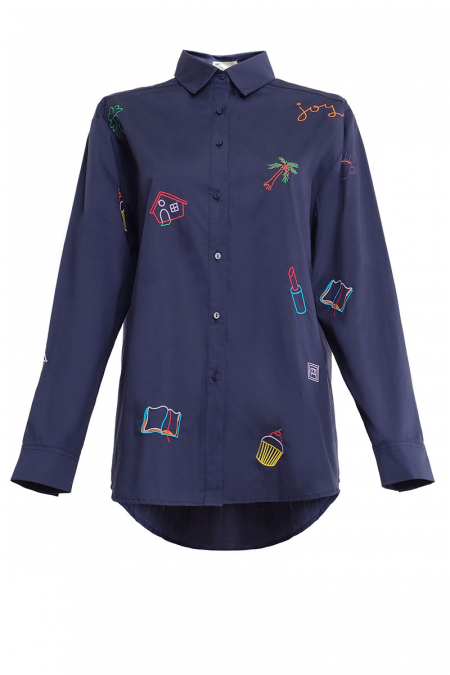 Sweet Escape Front Button Shirt - Eclipse
