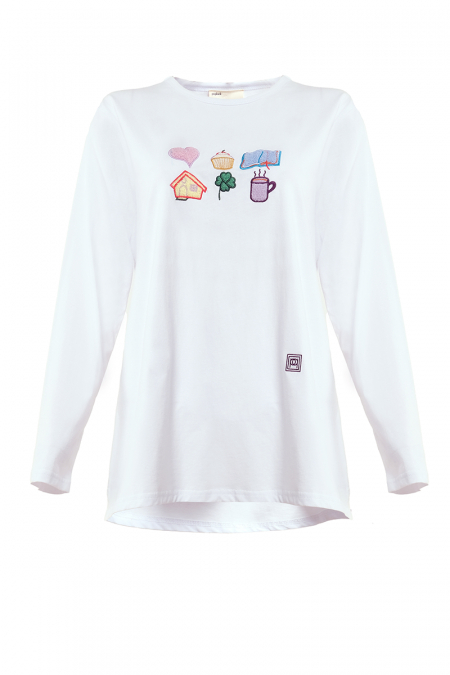 Heart of Home Round Neck Tee - White