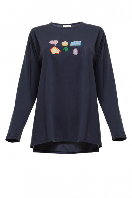 Heart of Home Round Neck Tee - Eclipse