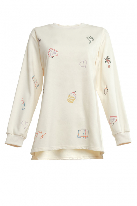 All My Favourites Round Neck Sweater - Cream