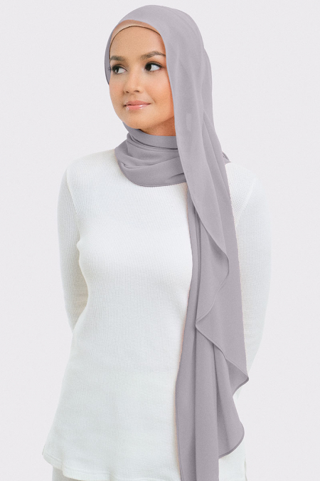 Aida Chiffon Tudung Headscarf - Dusty Lilac