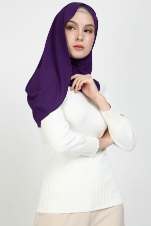 Aida Chiffon Tudung Headscarf - Dark Purple
