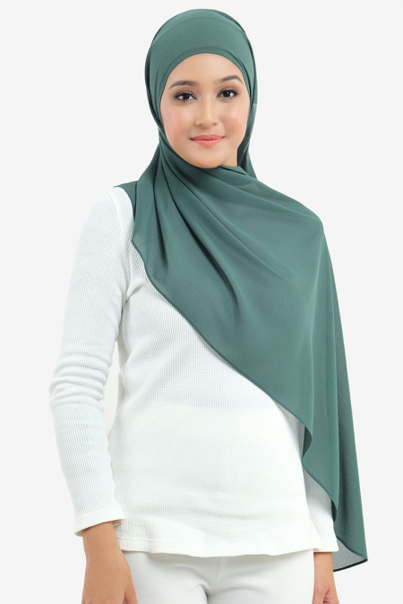 Aida Chiffon Tudung Headscarf - Dusty Green