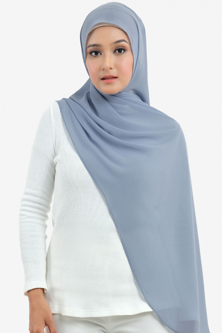 Aida Chiffon Tudung Headscarf - Blue Bell