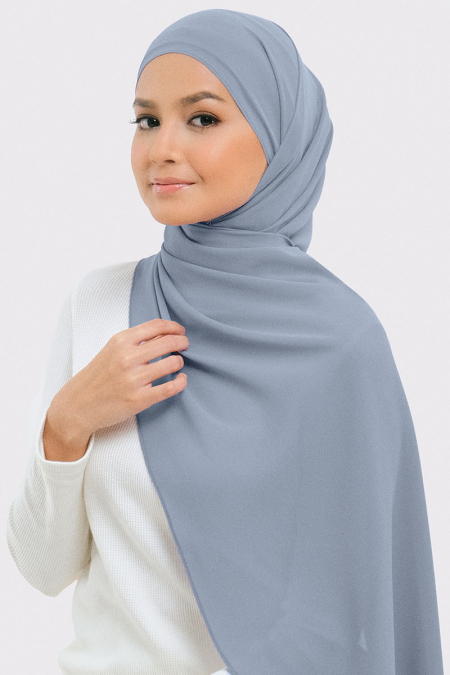 Aida Chiffon Tudung Headscarf - Blue Bell